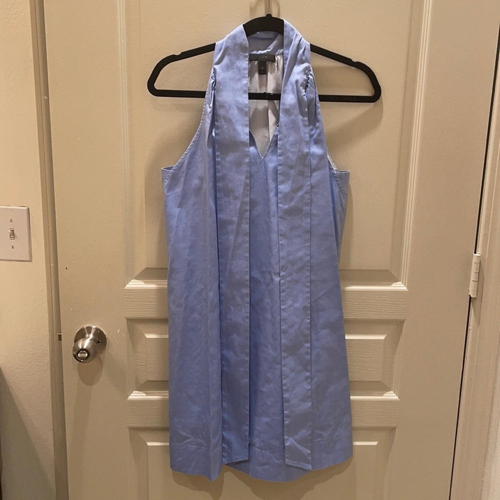 Jcrew Tie Neck poplin dress